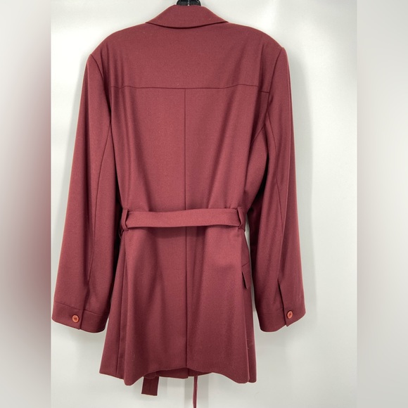 Rodier wool Blazer, belted and buttoned, front pockets, size 16 - Picture 2 of 11